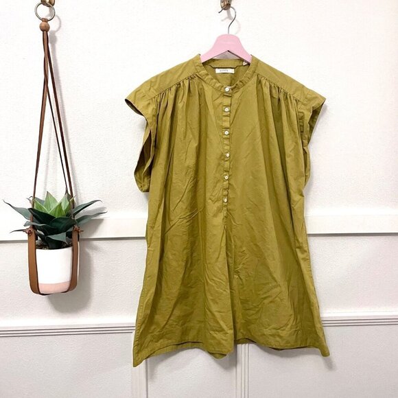 DÔEN Crew Neck Mini Tunic Dress in Gold Size S - Picture 1 of 7